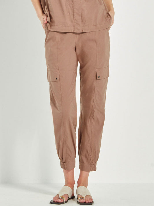 Image of a model wearing Pants. Productname: VERGE ACROBAT HISTORY PANT in Mocha colour by brand - Verge