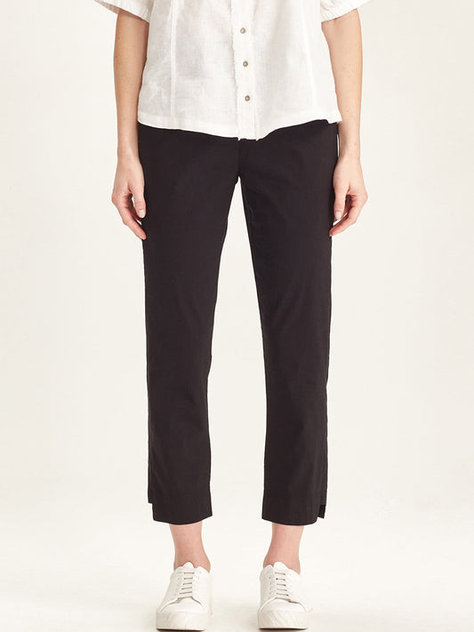 Image of a model wearing Pants. Productname: VERGE ACROBAT DESIREE PANT in Black colour by brand - Verge