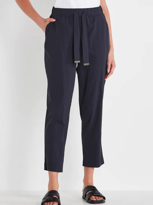 Image of a model wearing Pants. Productname: Verge Acrobat Gina Pant in French Ink colour by brand - Verge