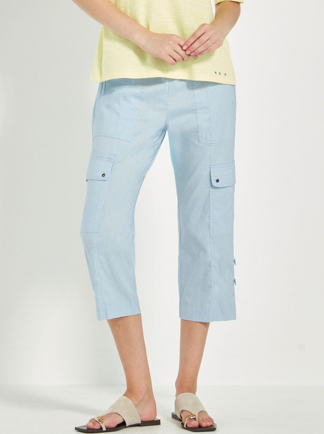 Image of a model wearing Shorts. Productname: Verge Acrobat Cargo Short in Chambray colour by brand - Verge