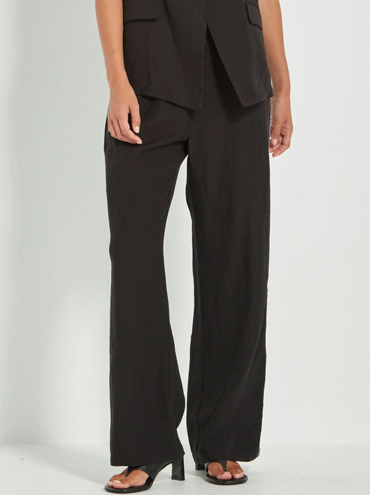 Image of a model wearing Pants. Productname: VERGE SIERRA PANT in Black colour by brand - Verge