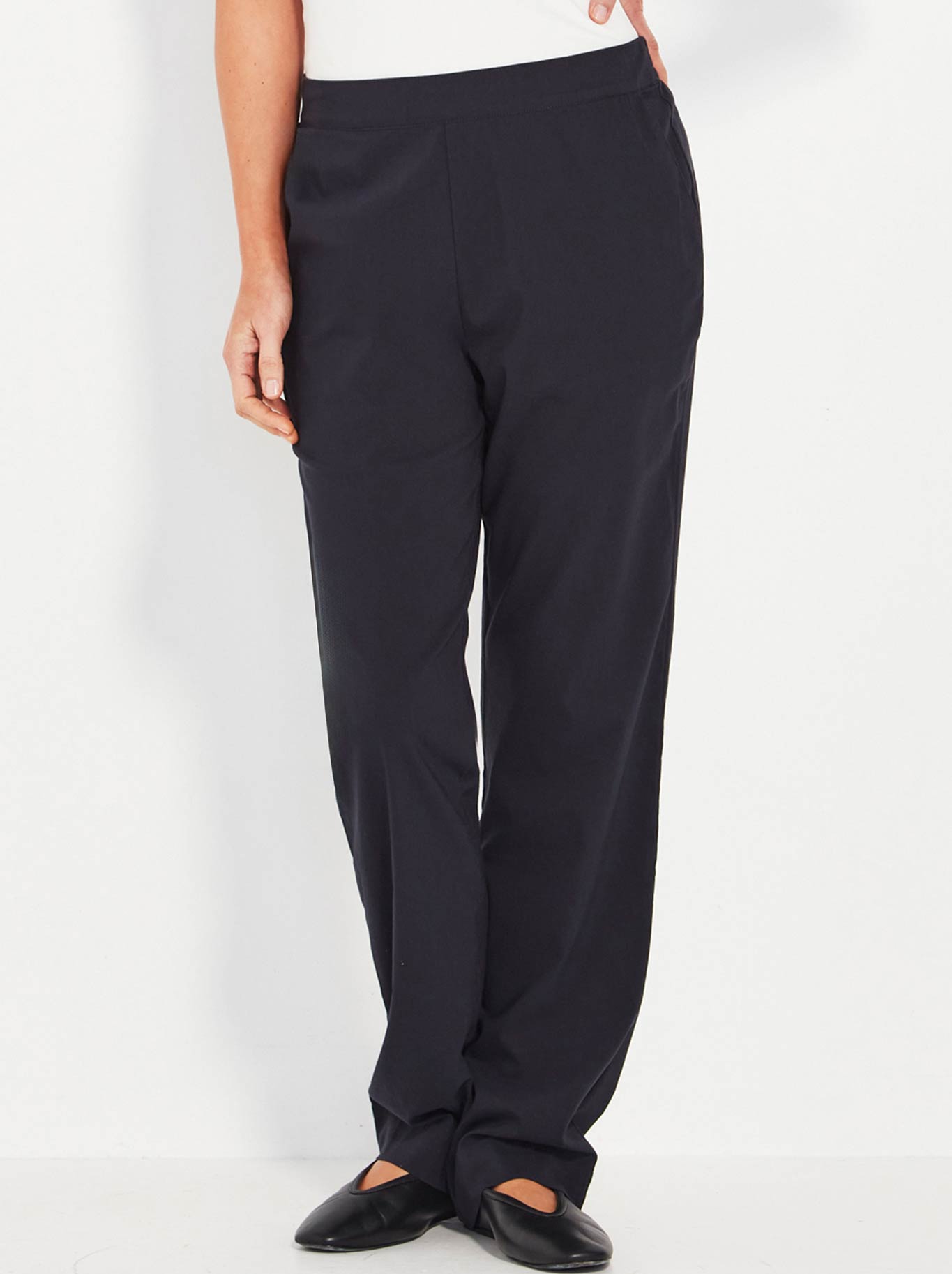 Image of a model wearing Pants. Productname: Verge Acrobat Timeless Pant in French Ink colour by brand - Verge