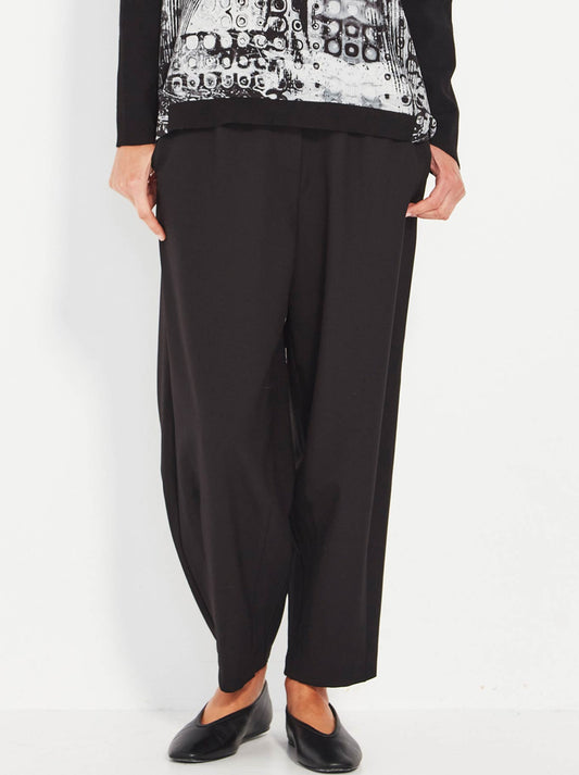 Image of a model wearing Pants. Productname: Verge Marvel Pant in Black colour by brand - Verge