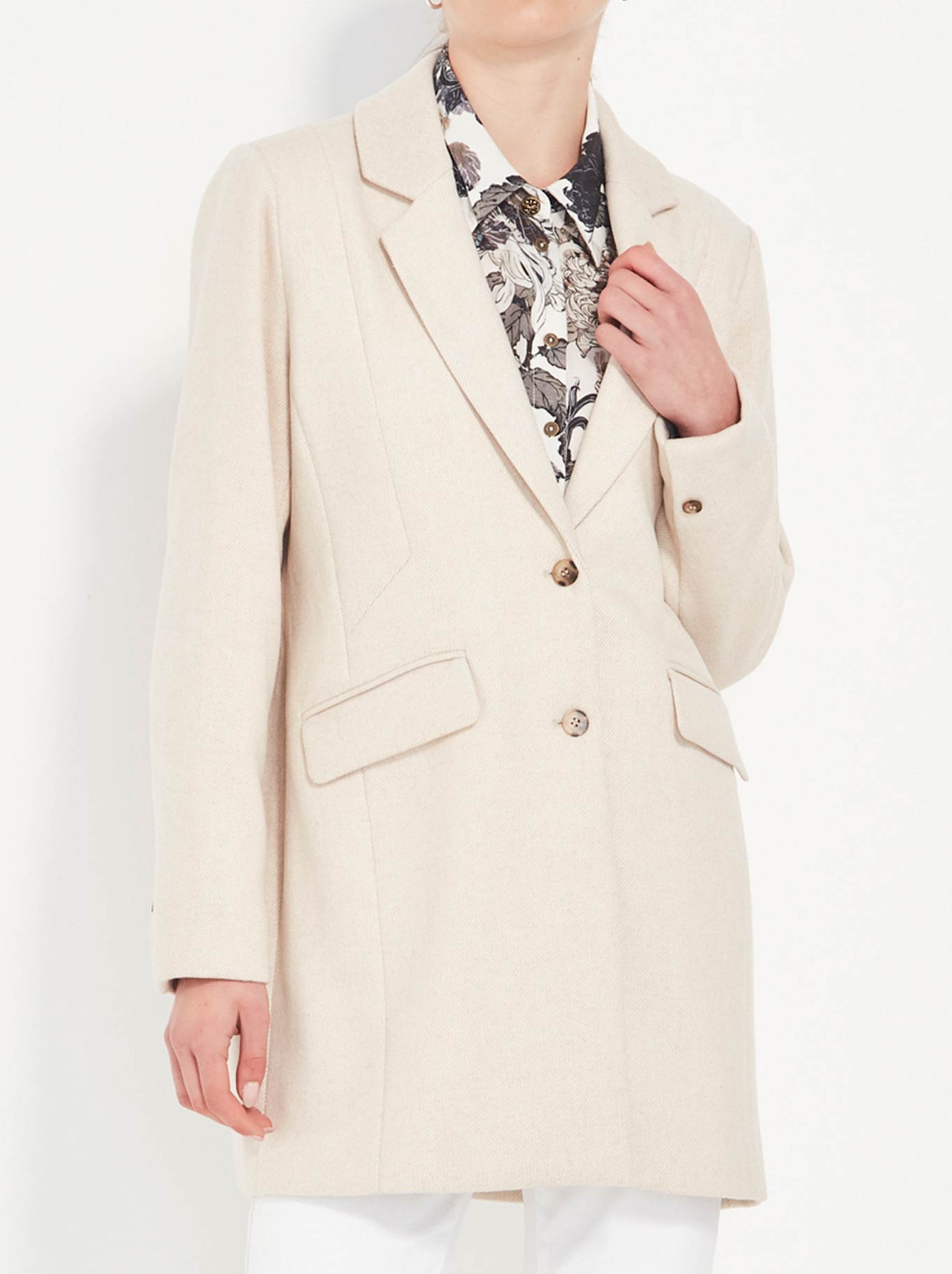 Image of Coats & Jackets. Productname: Verge Webster Coat in Oatmeal colour by brand - Verge