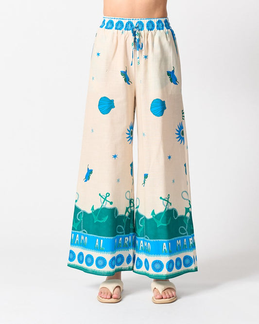 Image of a model wearing Pants. Productname: Walnut Melbourne Vermont Pant in Andiamo colour by brand - Walnut Melbourne