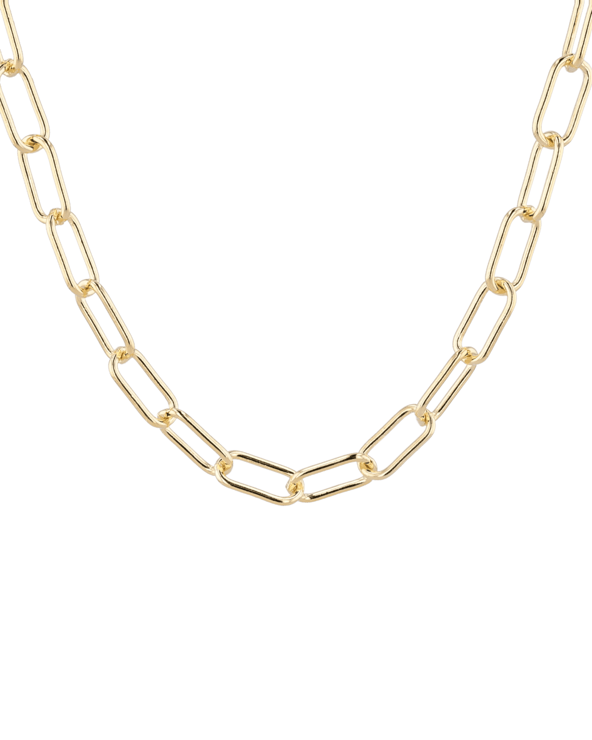 Image of Necklaces. Product name - Verona Gold Paperclip Chain Necklace in colour by brand - LAVANA