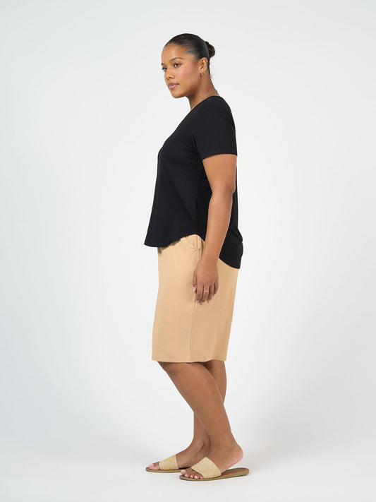Lou Lou Veronica Bamboo V-Neck T-Shirt (Black)
