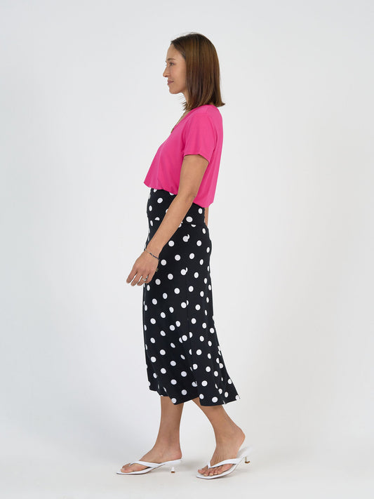 Lou Lou Veronica Bamboo V-Neck T-Shirt (Fuschia)
