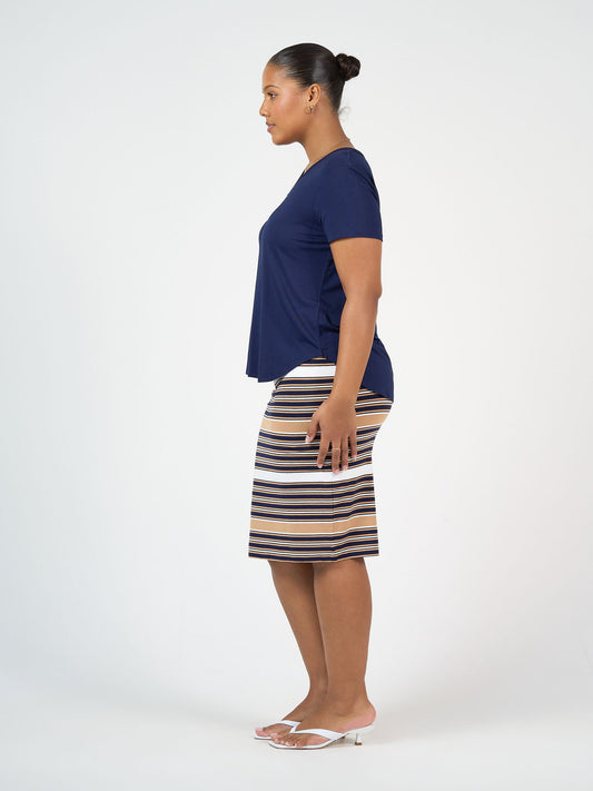 Lou Lou Veronica Bamboo V-Neck T-Shirt (Navy)