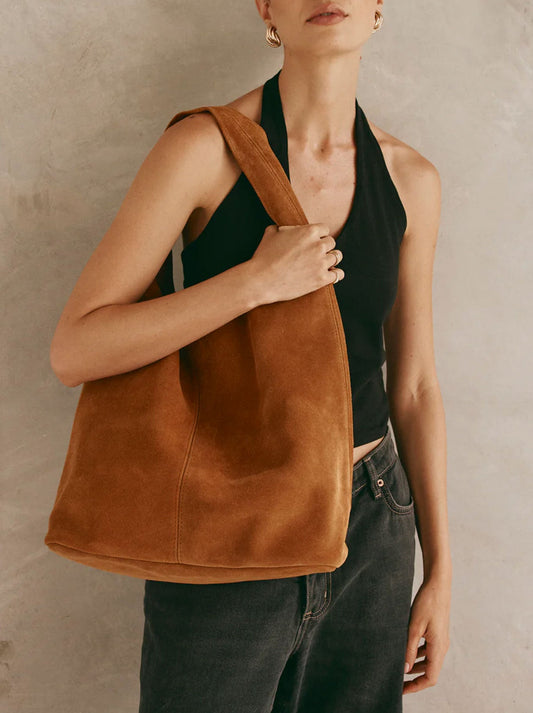 Vestirsi Sienna Suede Hobo Bag (Black)