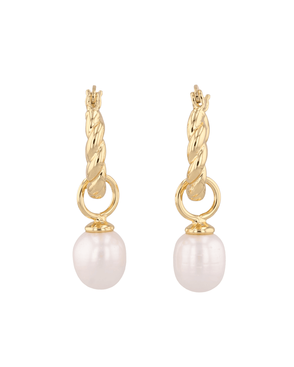 LAVANA Vieste Gold Pearl Hoop Earrings