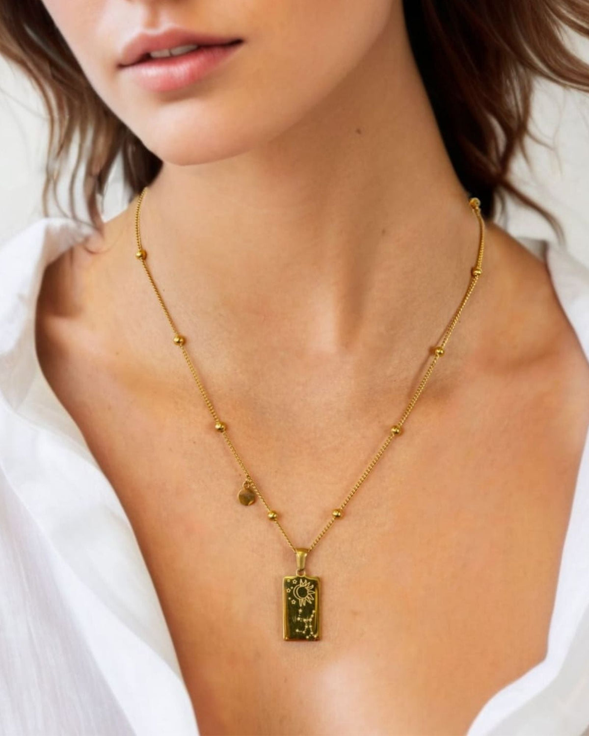 LAVANA Virgo Gold Zodiac Tag Necklace