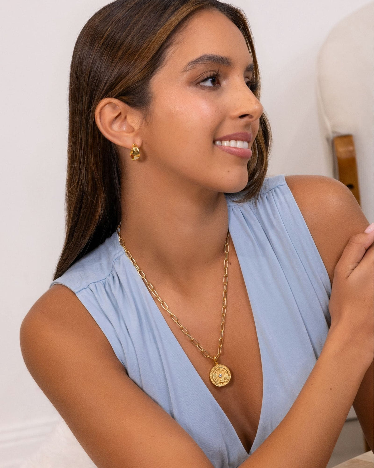 LAVANA Voyage Compass Gold Diamond Pendant