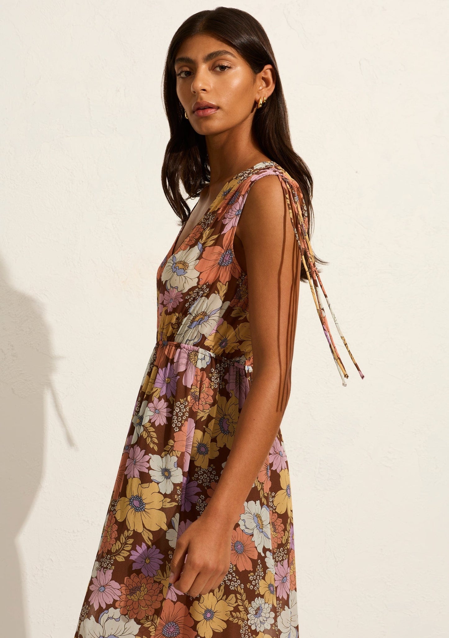 Auguste The Label Selma Midi Dress (Tan/Brown)