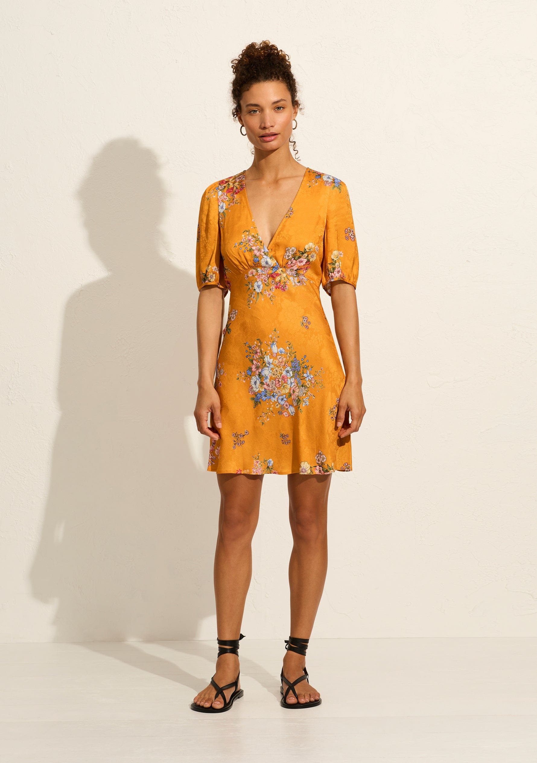 Image of Dresses. Productname: Auguste The Label Pamela Mini Dress in Yellow/Orange colour by brand - Auguste The Label