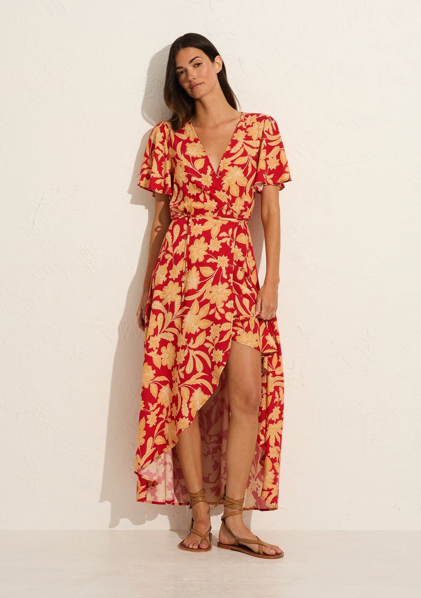 Auguste The Label Kirby Wrap Maxi Dress (Red)