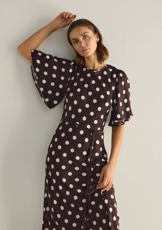 Auguste The Label Nara Midi Dress (Tan/Brown)