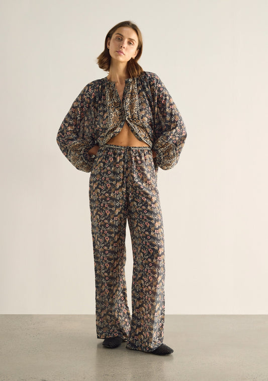 Image of a model wearing Pants. Productname: Auguste The Label Martha Pant in Black colour by brand - Auguste The Label