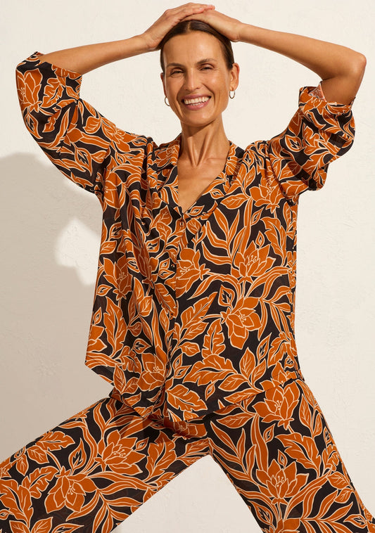 Image of a model wearing Tops. Productname: Auguste The Label Martha Shirt in Black colour by brand - Auguste The Label