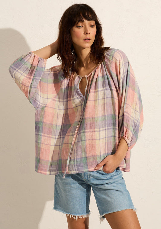Image of a model wearing Tops. Productname: Auguste The Label Veronica Blouse in Pink colour by brand - Auguste The Label