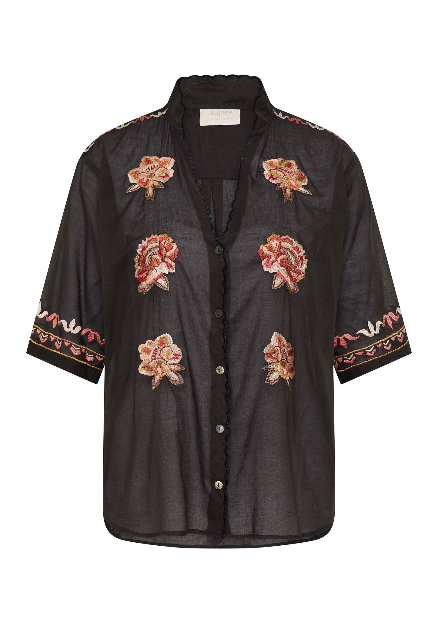 Auguste The Label Vesper Embroidered Blouse (Black)