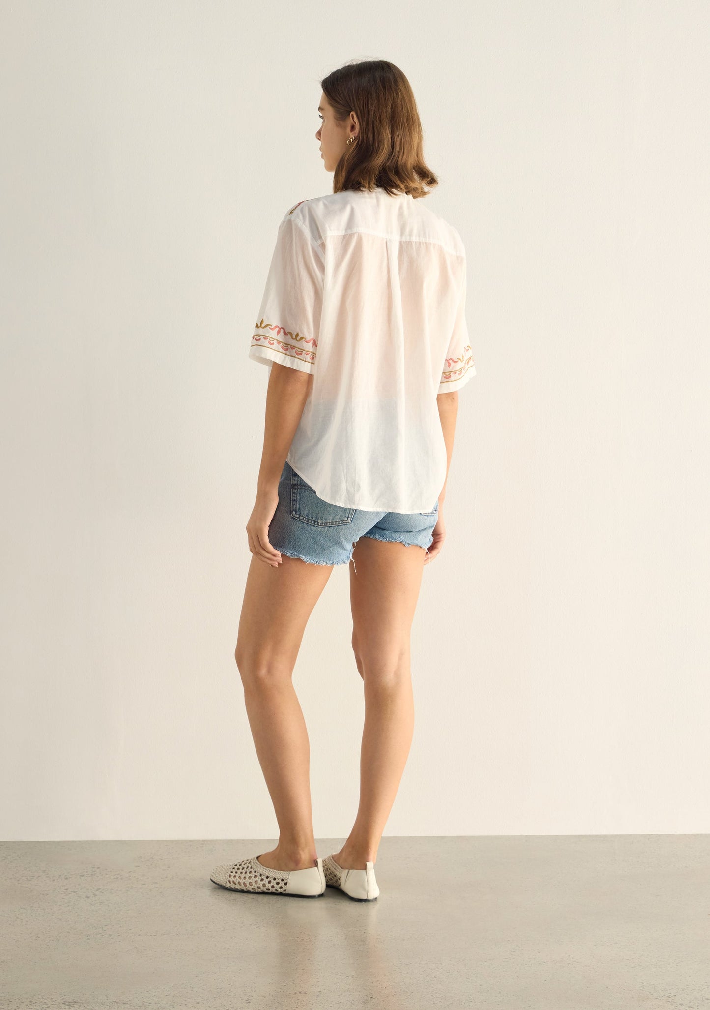 Auguste The Label Vesper Embroidered Blouse (White)