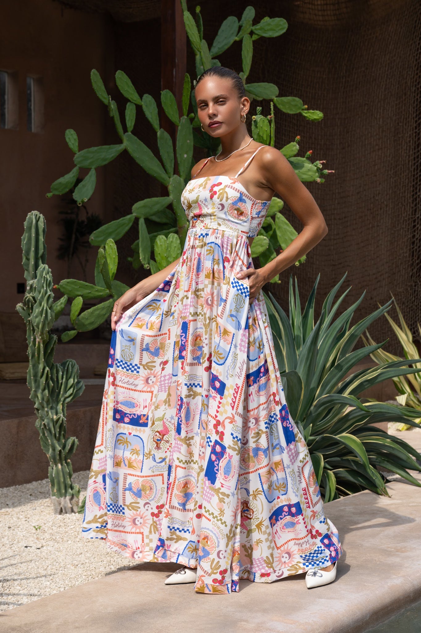 Heychic Mermaid Multicolour Abstract Maxi Dress (Multi)