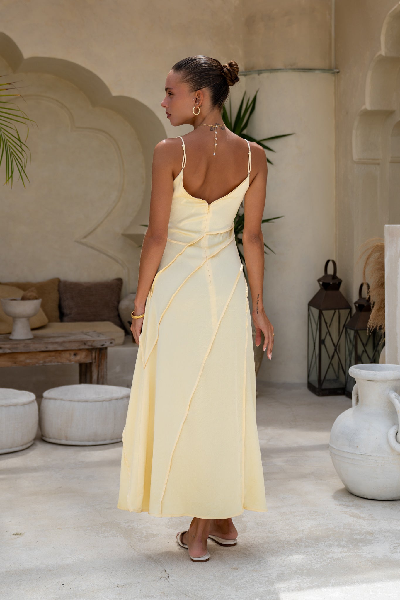 Heychic Oralia Satin Maxi Dress (Yellow)