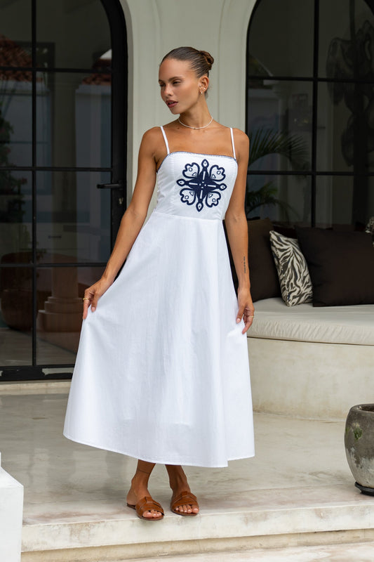 Image of Dresses. Productname: Heychic Fiona Contrast Midi Dress in White colour by brand - Heychic