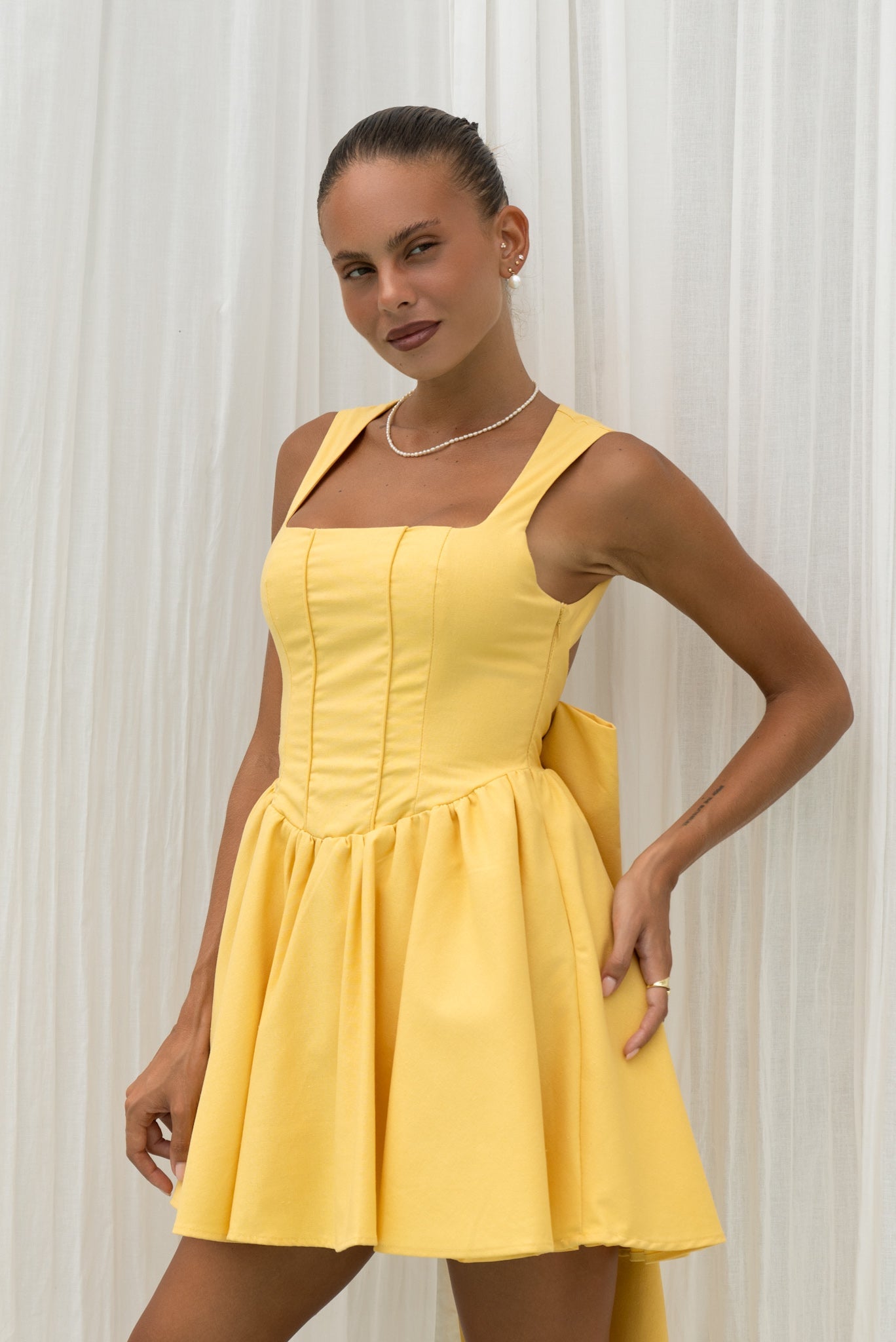 Heychic Clara Corset Mini Dress (Yellow)
