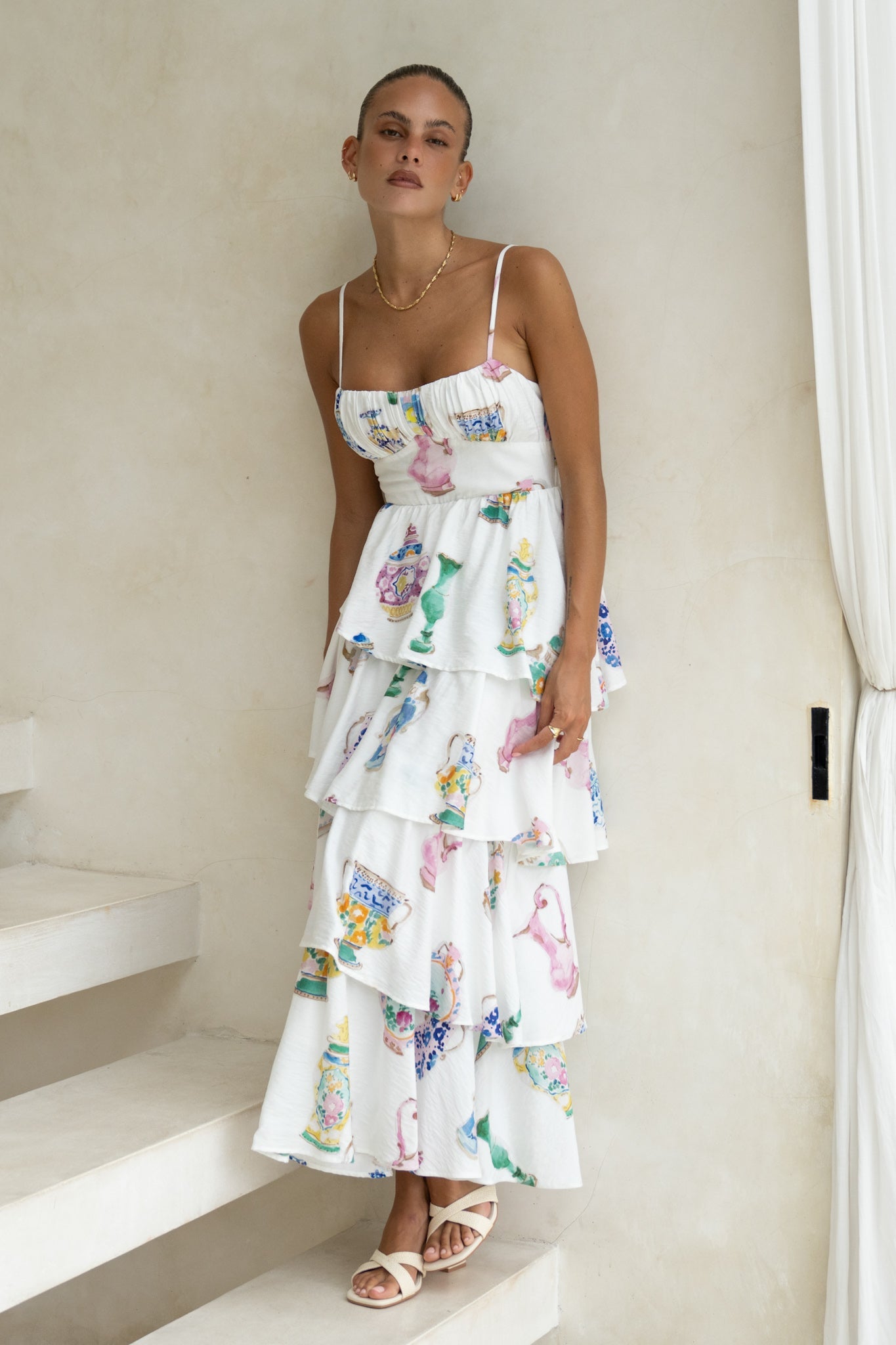 Heychic Elysiana Multicolour Abstract Layered Maxi Dress (Multi)