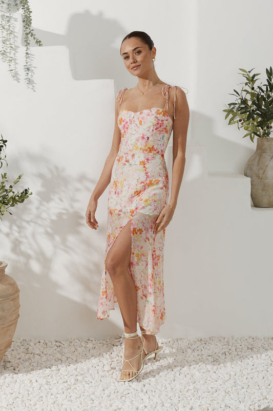 Image of Dresses. Productname: Heychic Airi Floral Midi Dress in Pink colour by brand - Heychic