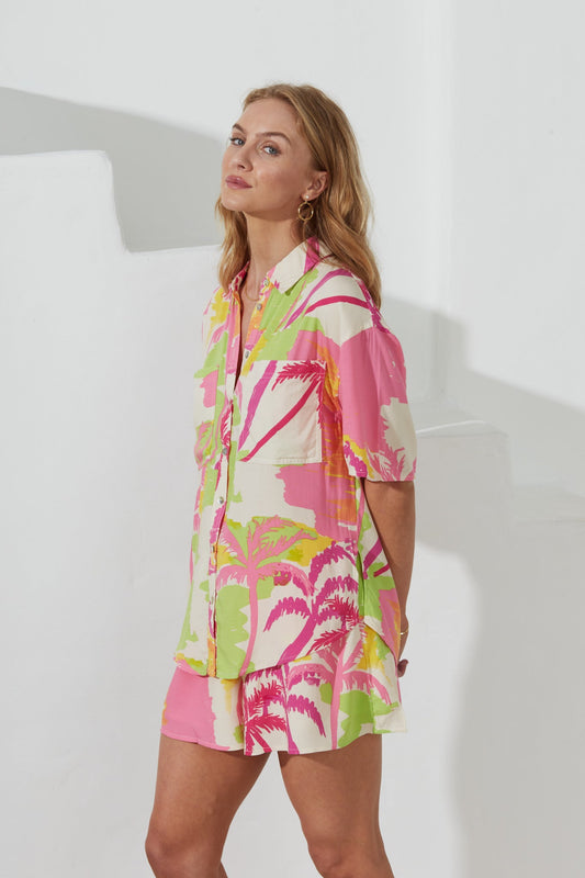 Heychic Paradisio Tropical Shirt (Pink)