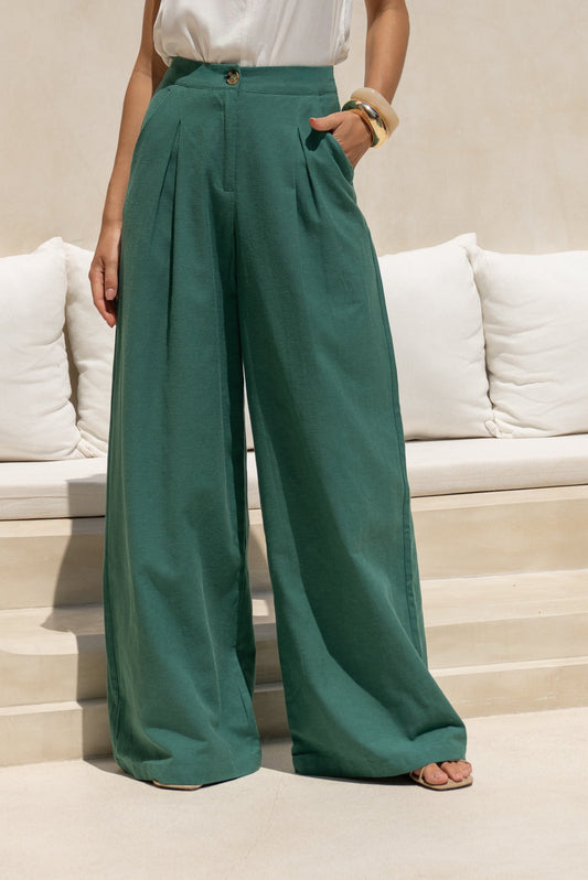 Heychic Maggie Forest Wide Leg Pants (Green)