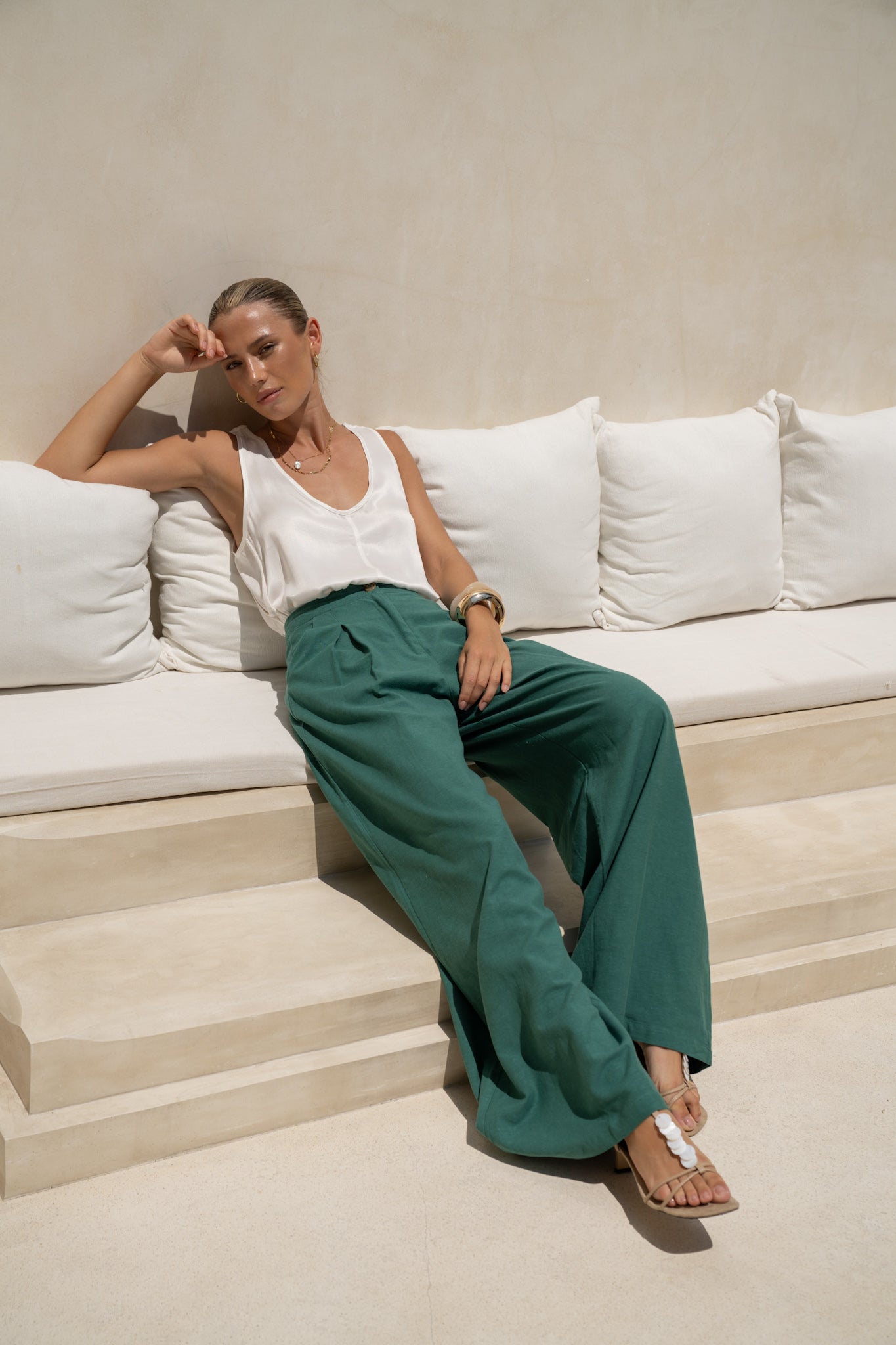 Heychic Maggie Forest Wide Leg Pants (Green)