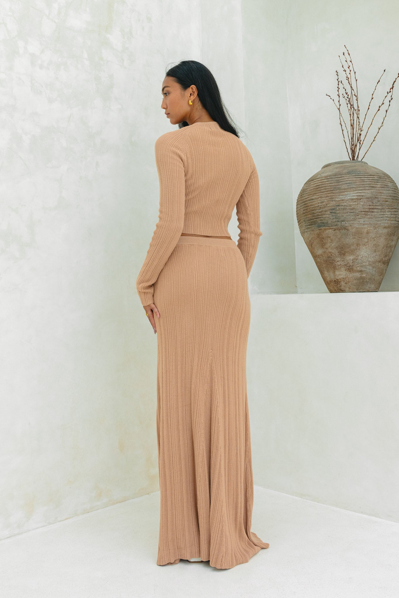 Heychic Valerie Mocha Long Sleeve Knit (Top)
