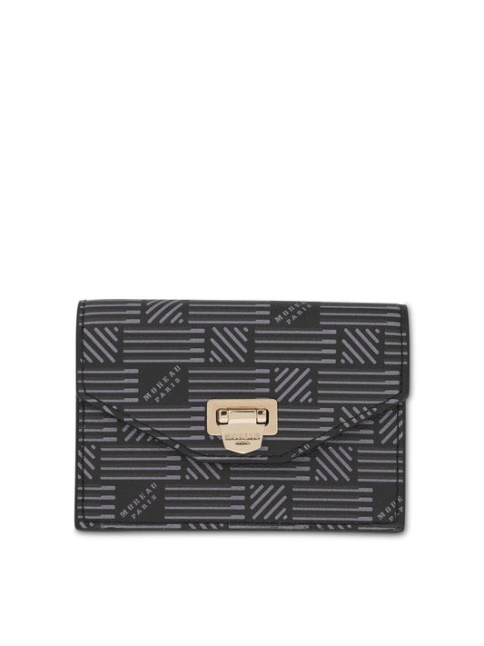 Image of Wallets & Money Clips. Productname: MOREAU Flap Wallet with Gusset in Black colour by brand - MOREAU