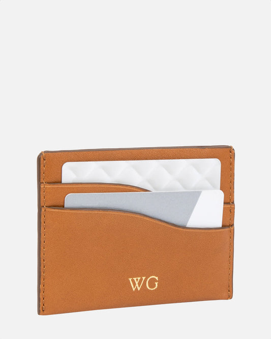 Image of Wallets & Money Clips. Productname: The Daily Edited Wave 4CC Card Holder Rich Tan in Tan colour by brand - The Daily Edited