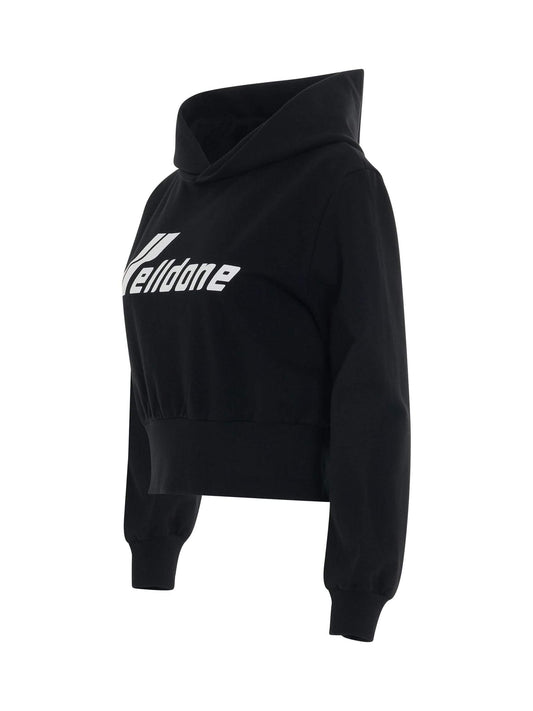 WE11DONE Lettering Symbol Crop Hoodie (Black)