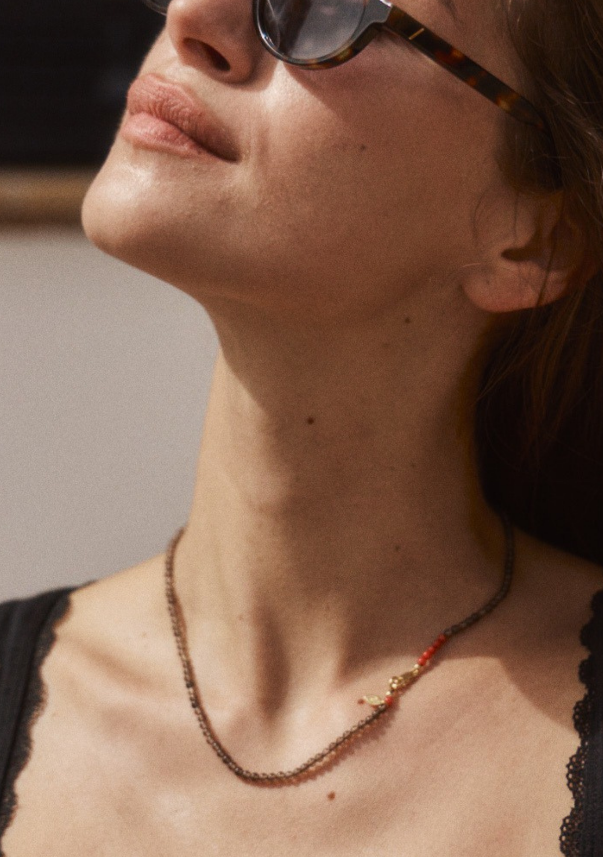 Auguste The Label Amulet Gemstone Necklace Smoky Quartz (Print)