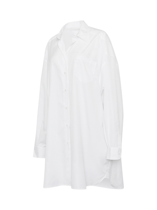 MAISON MARGIELA Oversize Cotton Shirt Dress (White)