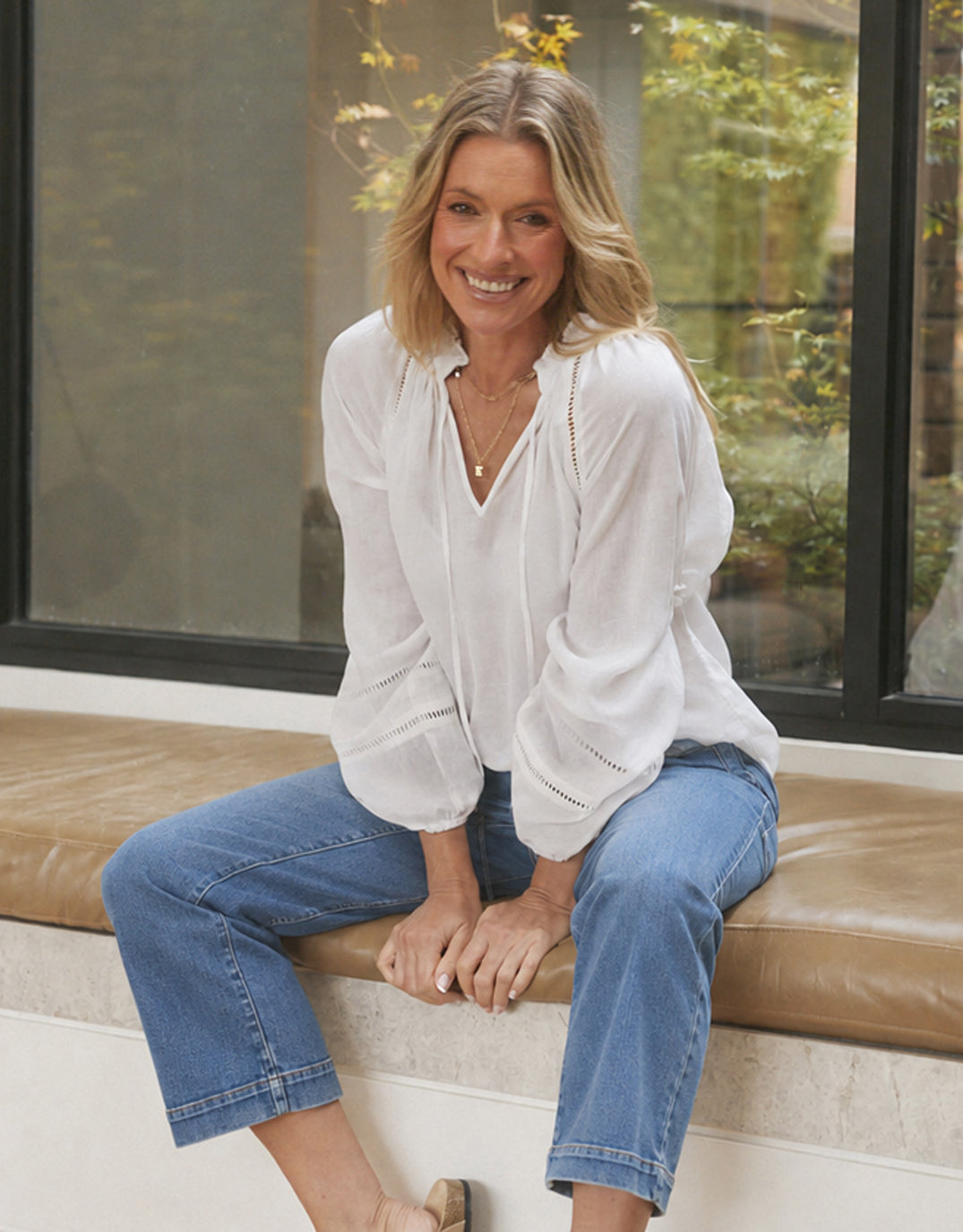 White & Co. Isabelle Blouse (White)