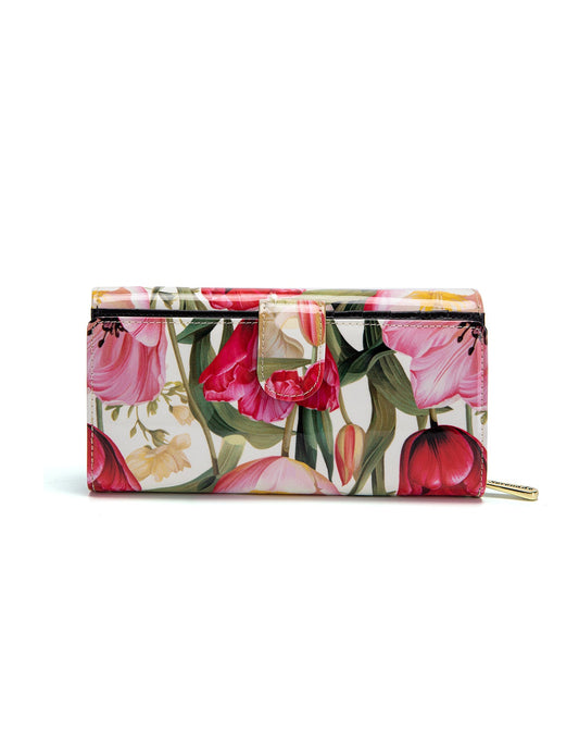 SPRING TULIP LARGE LEATHER RFID WALLET- WSF2101