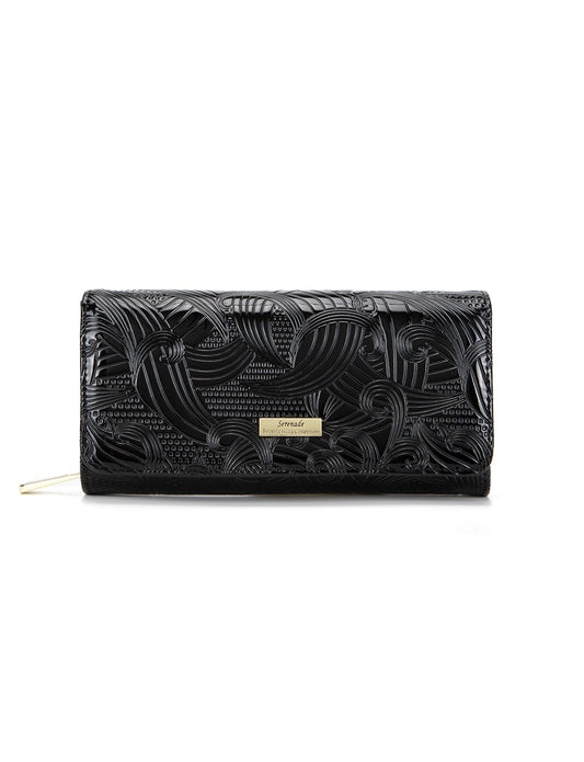 AMIRA LARGE  PATENT LEATHER WALLET WITH RFID- WSF4501-BLK