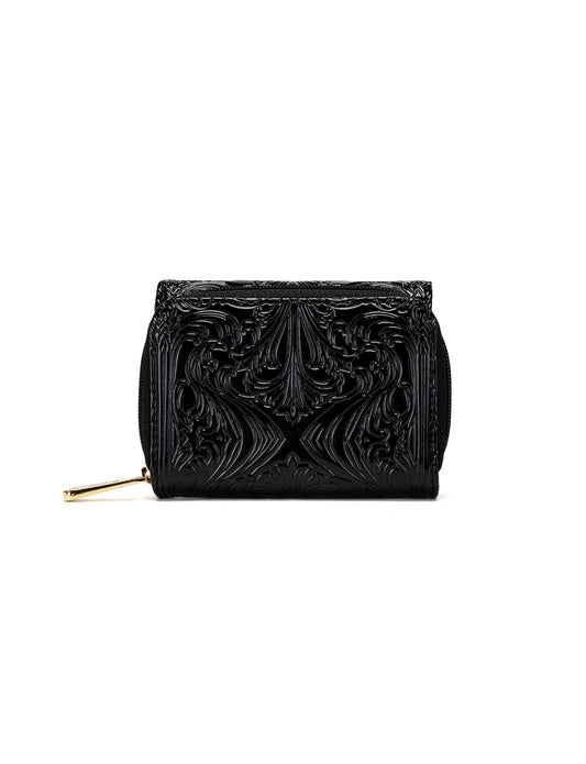 CAROLINA SMALL PATENT LEATHER WALLET WITH RFID - BLACK
