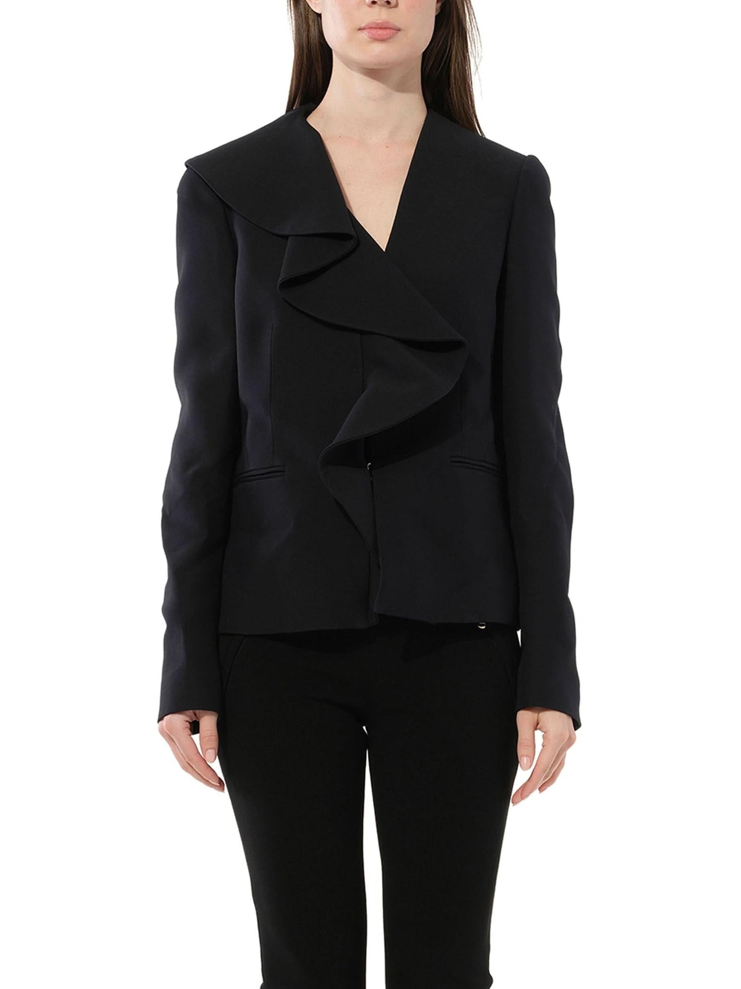 Image of a model wearing Outerwear. Productname: PUCCI Waterfall Jacket in Black colour by brand - PUCCI