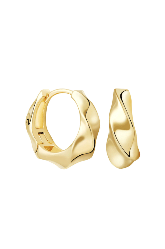 Image of Earrings. Productname: Jewel Citizen | Wave Hoop Earrings in Gold colour by brand - Jewellery