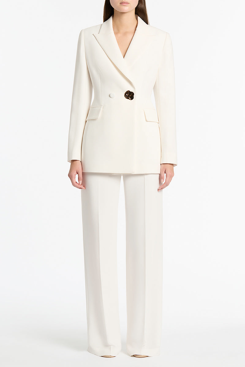 Carla Zampatti Crepe Wide Classic Pant (White)