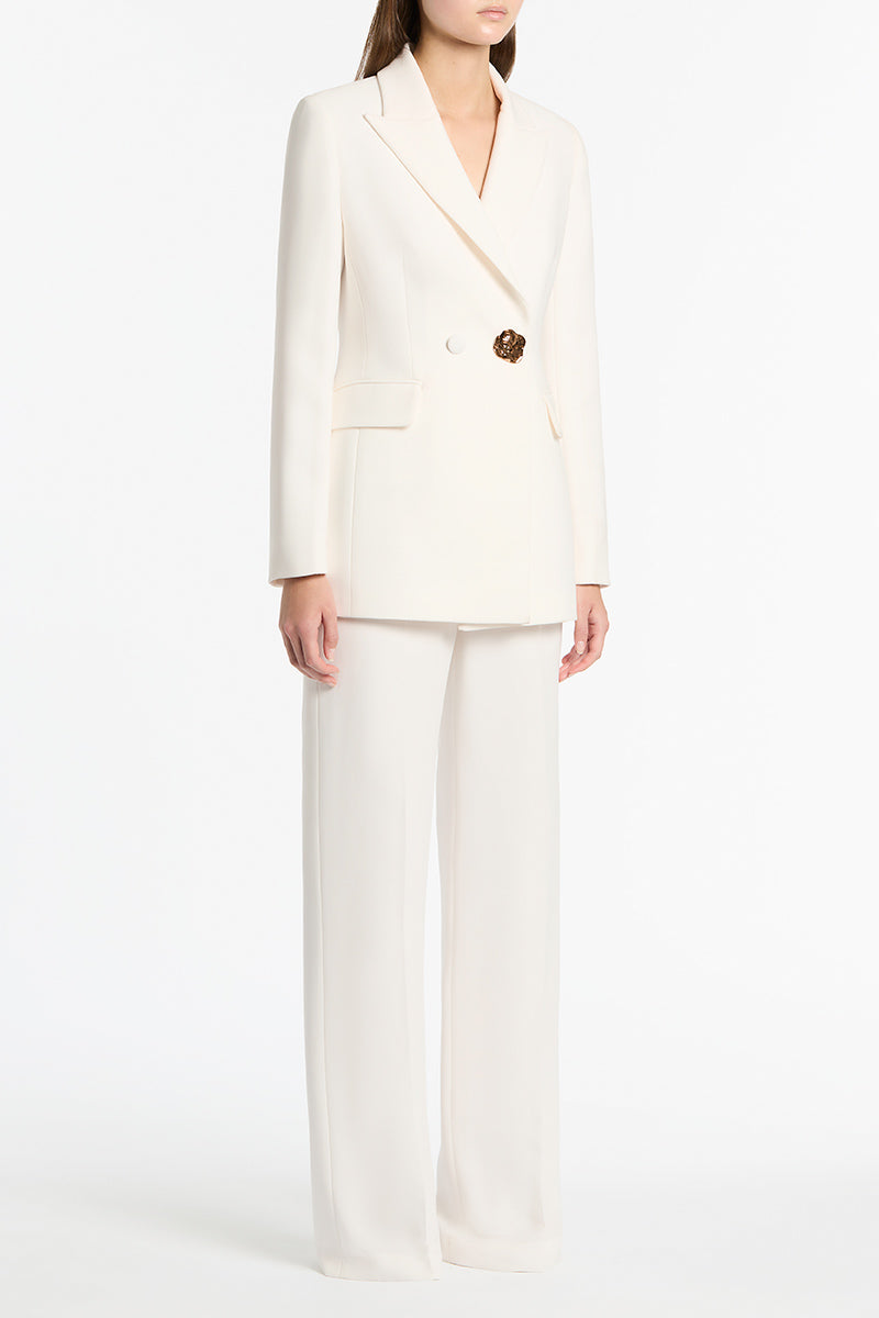 Carla Zampatti Crepe Wide Classic Pant (White)