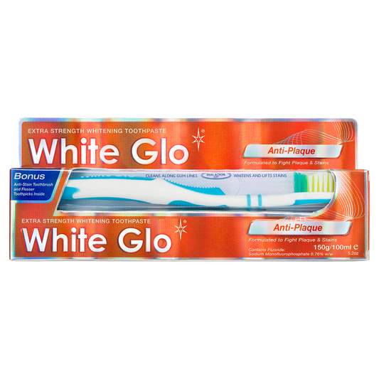 Image of Oral Care. Product name - Anti-Plaque Extra Strength Whitening Toothpaste in colour by brand - White Glo